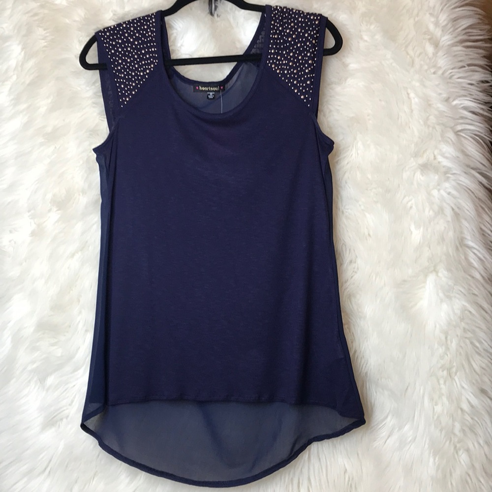 HeartSoul Navy blouse. Size M